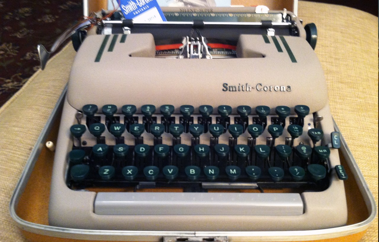 A 1958 Smith-Corona Silent-Super portable typewriter, photographed by its owner in 2013.